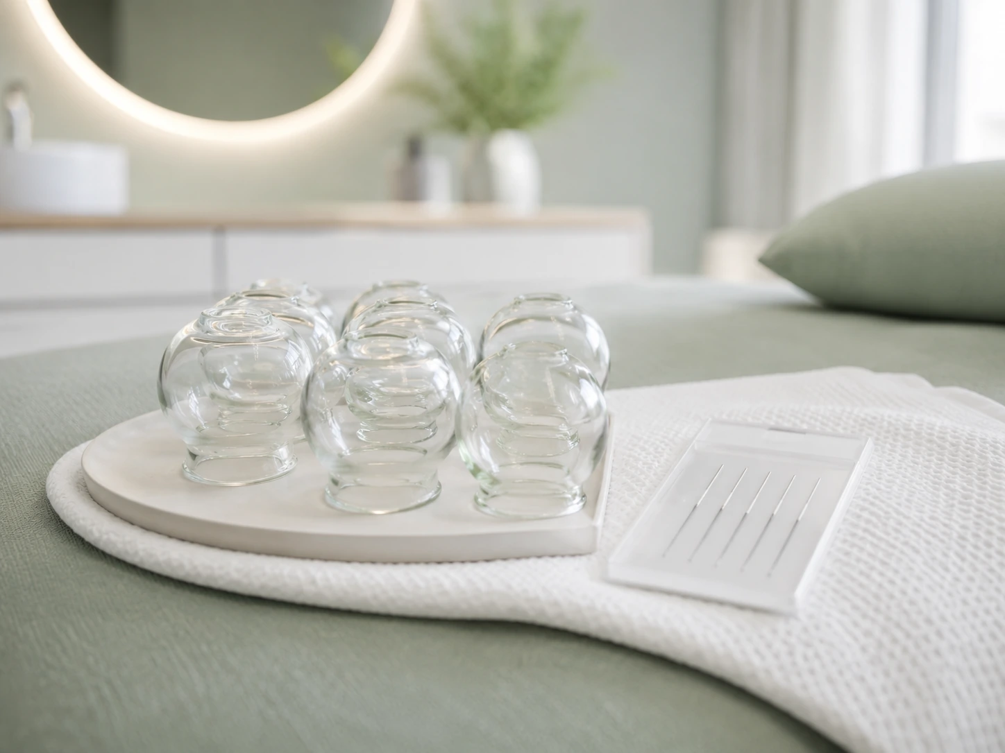 Warme Farben und gedämpftes Licht im Akupunktur Zentrum Oftringen